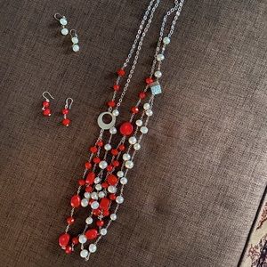 Two (2) Mexican Silver Beaded Necklace and Earring Sets